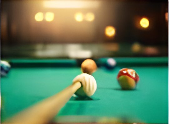 Billiards table in the indoor games room